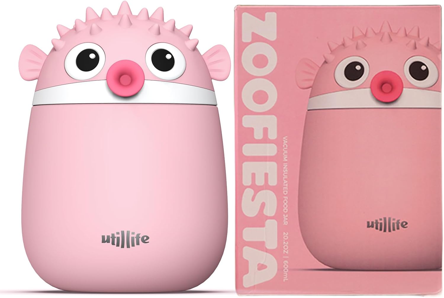 Zoofiesta Insulated Stainless Steel Food Container 20.2oz – Leakproof & Portable –Keeps Food Hot or Cold for Hours – Perfect for Kids, School, Work & Travel(Capybara)