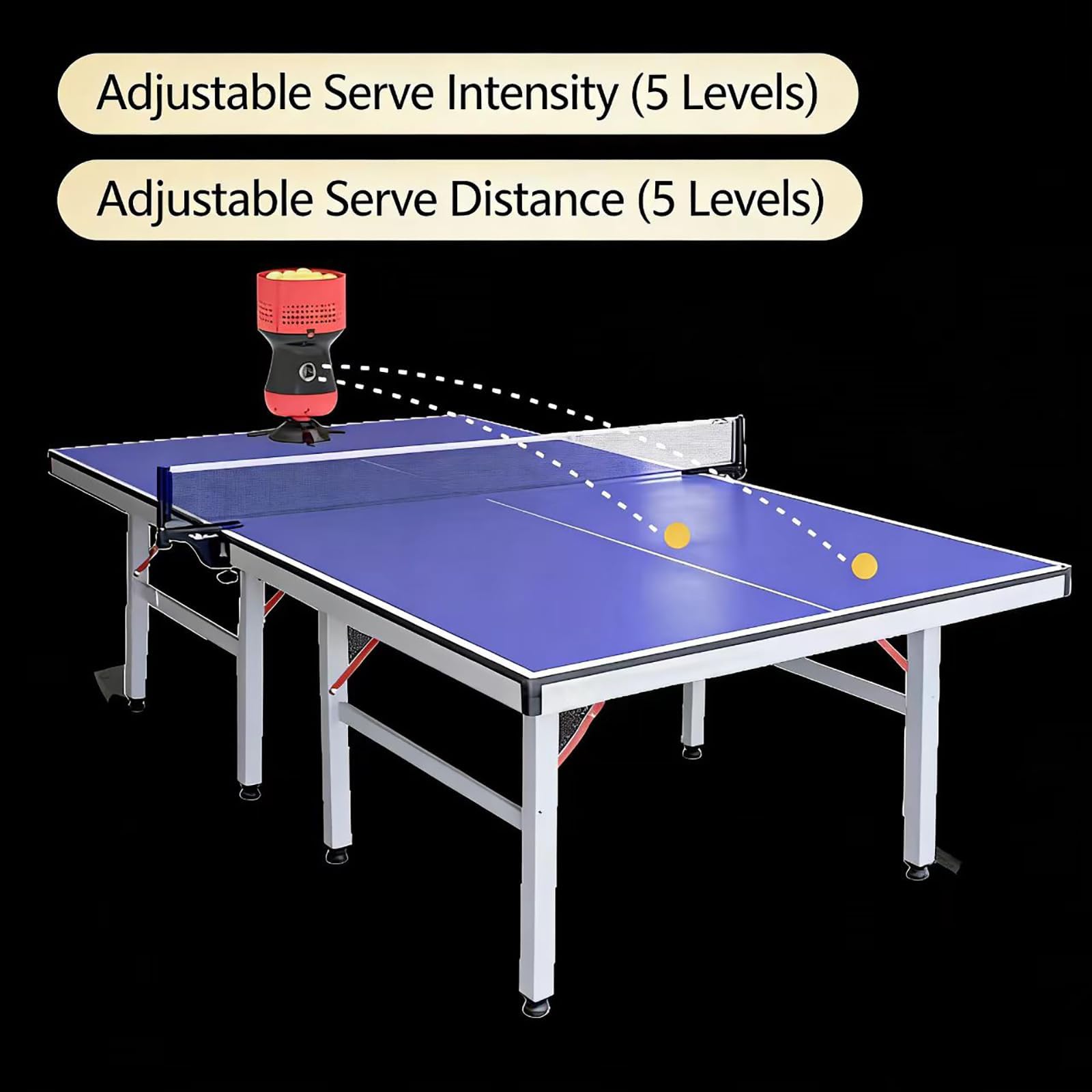 Macchina Professionale Per Servire A Tavolo Da Ping Pong, Lanciatore Automatico Di 90 Palline Con Telecomando, Velocità E Frequenza Regolabili, Per Allenamento