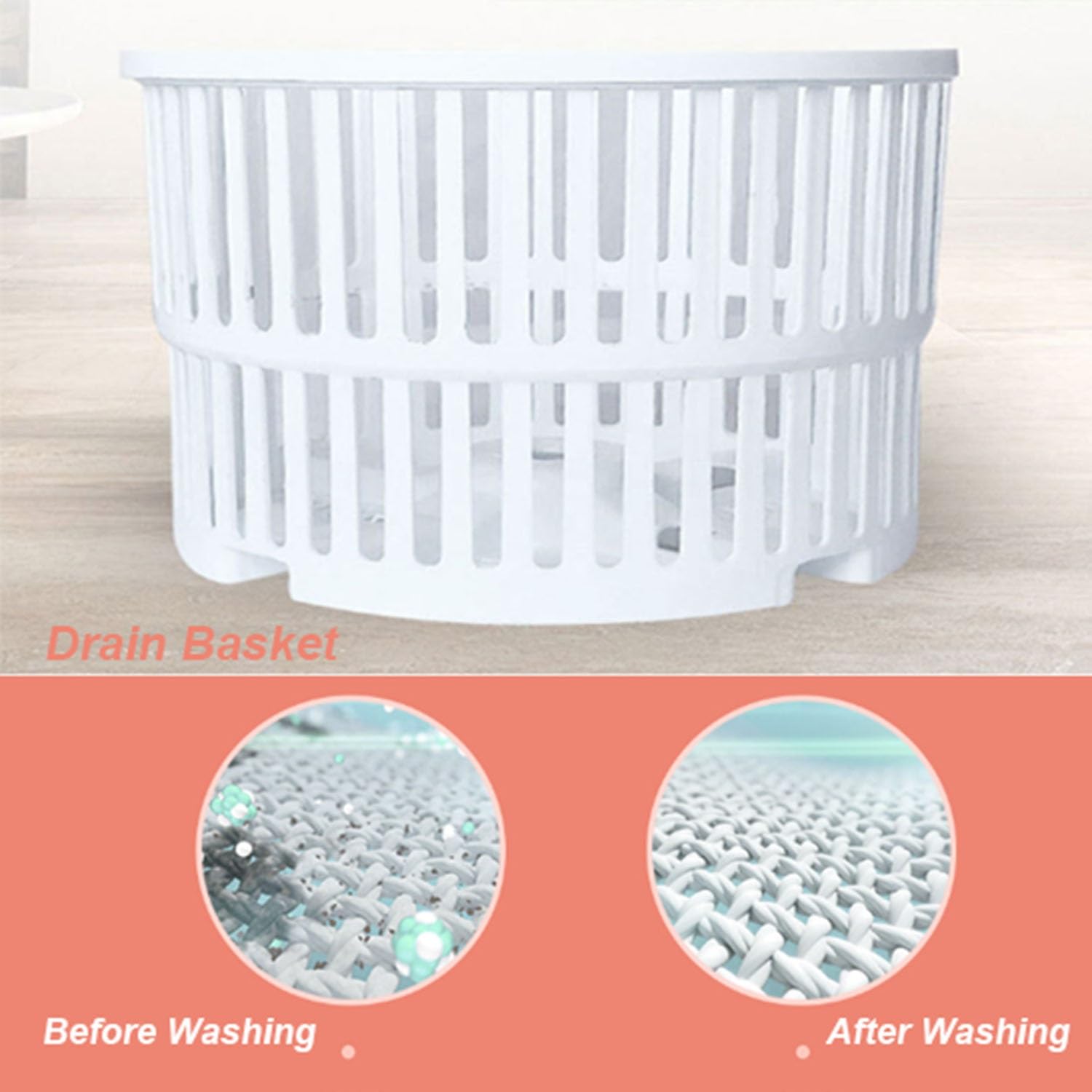 Mini Lavatrice Portatile con Lavaggio Automatico Centrifuga, Mini Lavatrice Washing Machine per Biancheria Intima, Calzini, Vestiti, Semiautomatica(Nero)