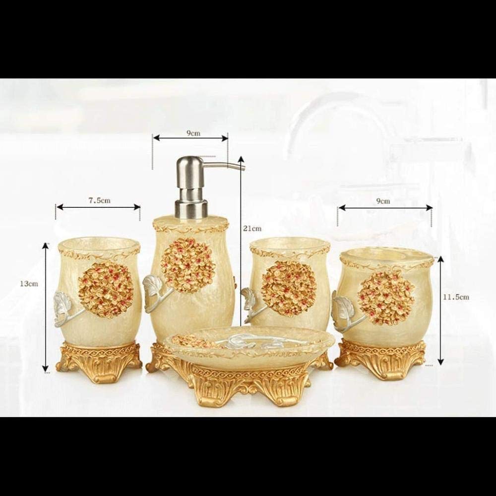 5 Piezas Baño De Seis, Conjunto De Baño De Cerámica Europea De 5 Piezas Conjunto De Accesorios De Baño para El Hogar,B