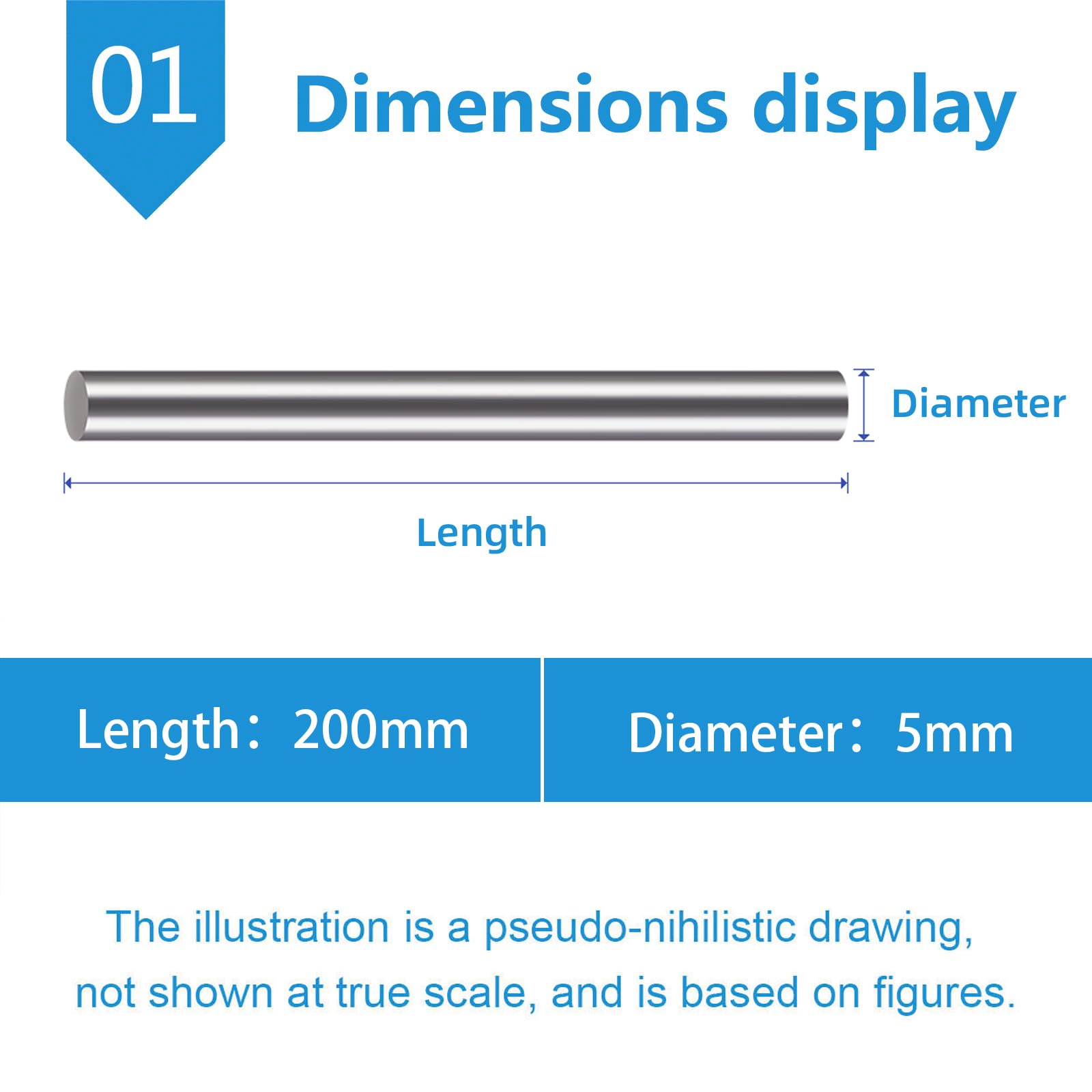Asta tonda in carburo di tungsteno YG8 diametro 5 mm lunghezza 150-200 mm for lavorazione meccanica(Length:200mm)