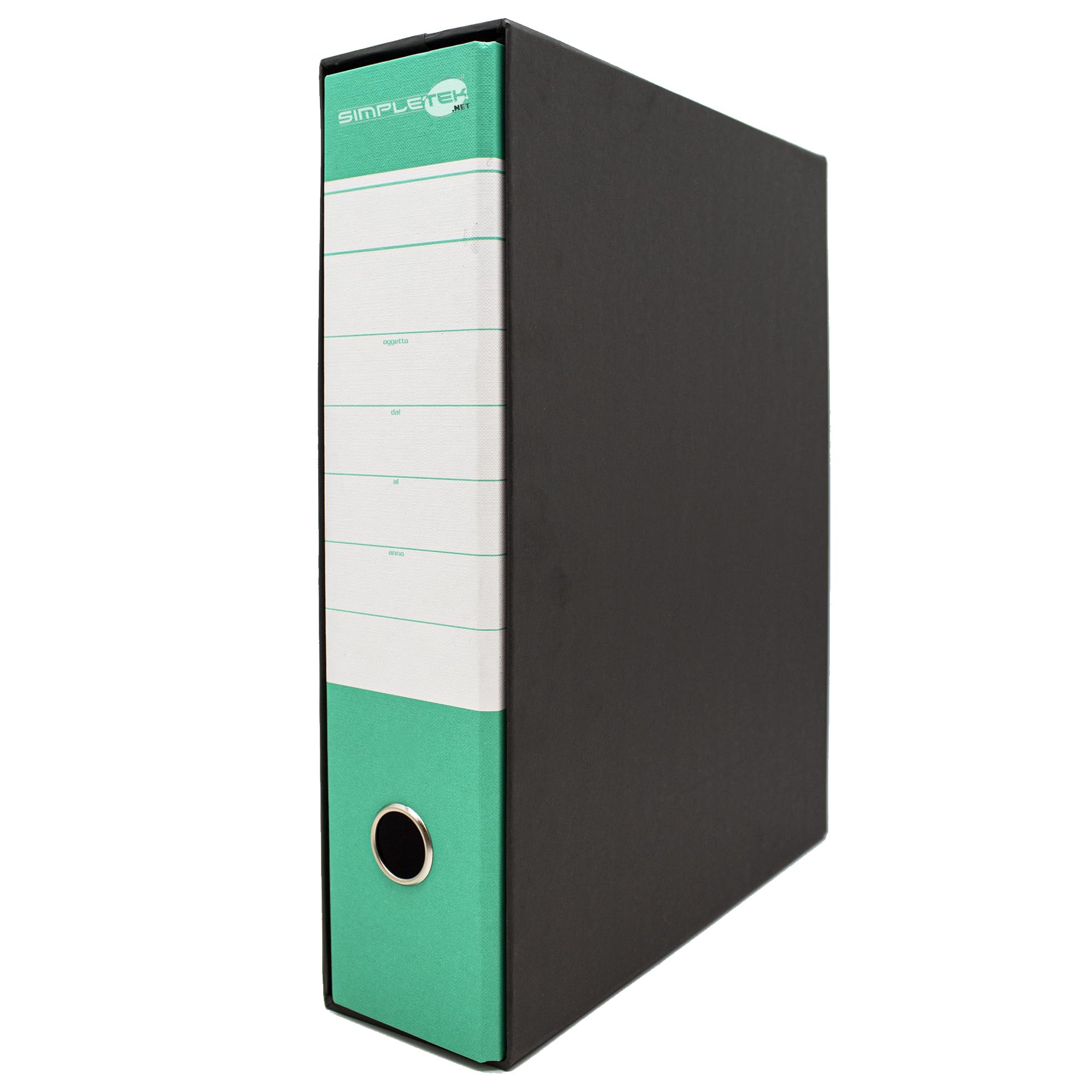 SIMPLETEK - 12x Raccoglitore ad Anelli per Buste e Documenti Verde Acqua Nero Registratore Protocollo 0201150 P.VE (12 pezzi)