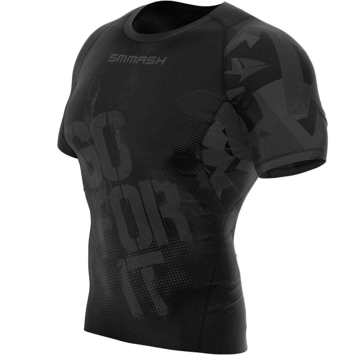 SMMASH Camicia A Compressione Camicia Funzionale Camicia Sportiva A Maniche Corte da Uomo Camicia da Running Camicia A Maniche Corte Tecnologia Second Skin