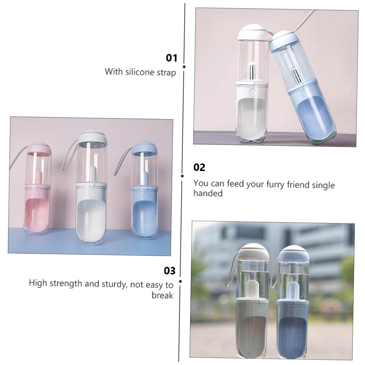 FRCOLOR Comedero De Agua para Mascotas Botella De Agua Portátil 330 Ml Filtro Ideal para Perros y Gatos Diseño Práctico