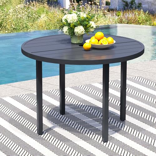 Seekverse Black Round Outdoor Patio Table