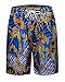 fohemr Mens Luxury Outfit Set Gold Chain Print Shirts And Shorts 2 Piece Tracksuit Set Baroque Button Down Hawaiian Suit with Bucket Hats Blue Large