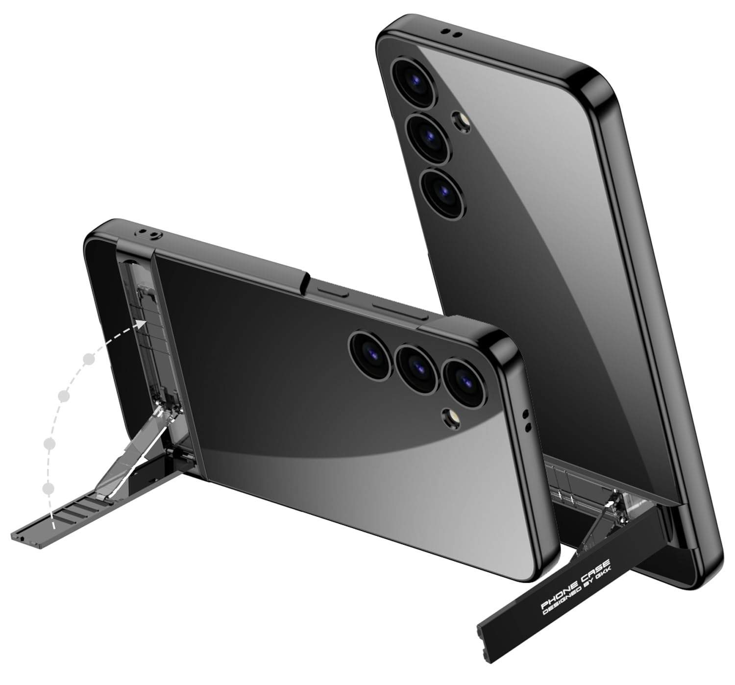 Kapa Phantom Ultra Thin Back Case for Samsung Galaxy S24 Cover | Inbuilt Kick Stand Electroplated Edges Full Body Protection Back Cover (Silver) (B0CSFB4DFZ) Amazon Price History, Amazon Price Tracker