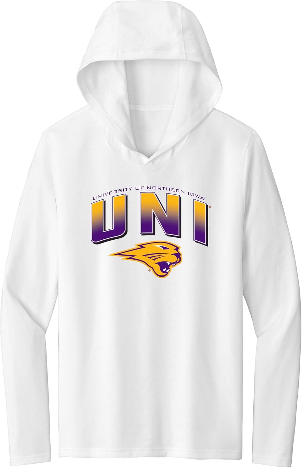 CornBorn Choose Your Design - Northern Iowa Panthers Unisex Fit Women's Long Sleeve Hooded Shirt T-Shirts