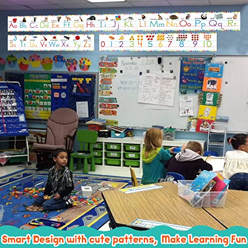 Alphabet and Number Line Bulletin Board Set with Photographs, Upper and Lowercase Letters, Numbers 0-10, Traditional Manuscript Alphabet Number Posters for Classroom Home Decorations - Image 5