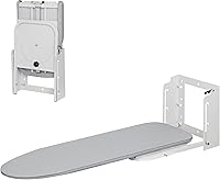 Vista 1 de Tabla de planchar montada en la pared, rotación 180, plegable que ahorra espacio, 36 x 12 pulgadas, plateada
