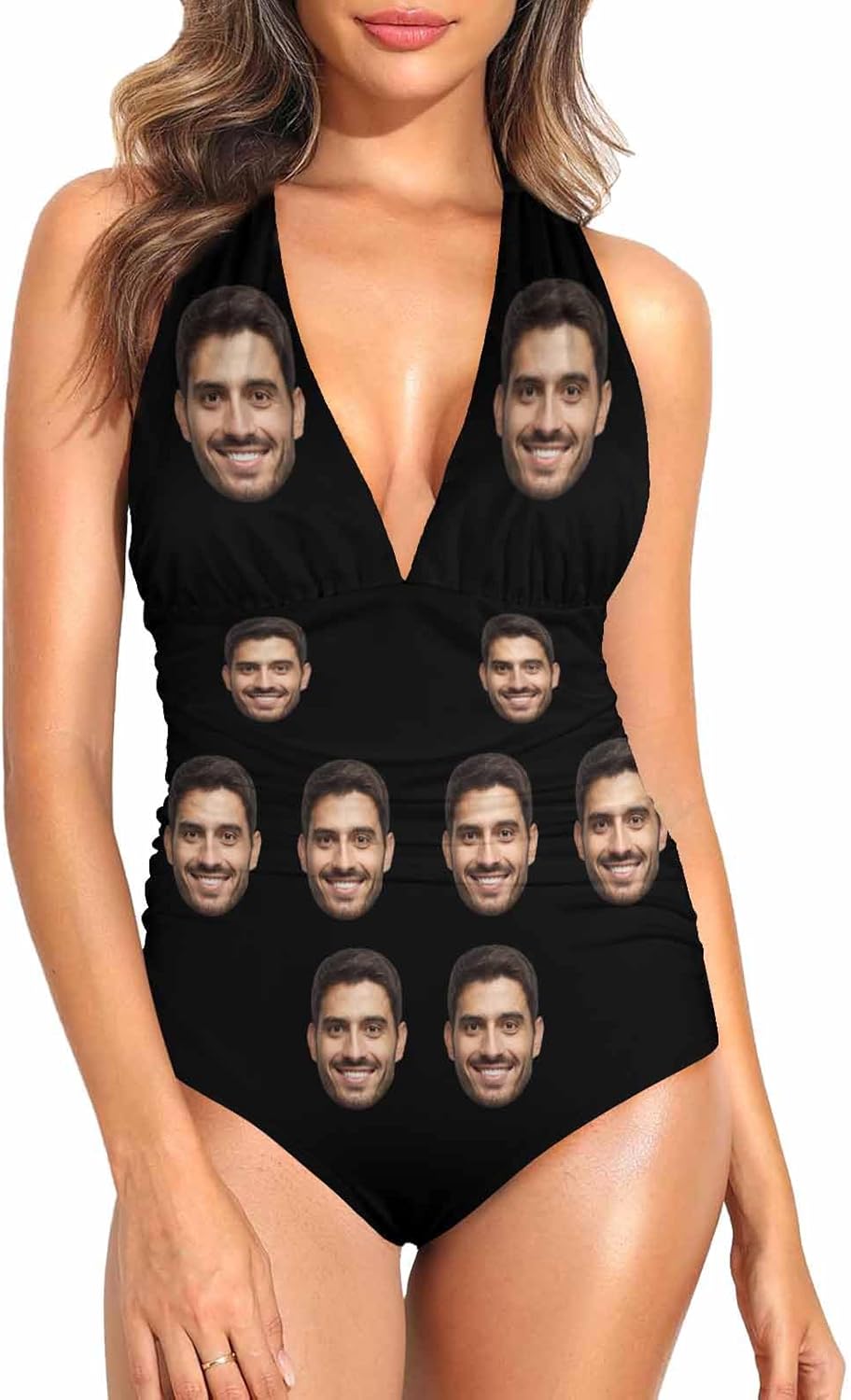 Custom Face Swimsuits for Women Funny Bathing Suits with Photo Picture Husband Face