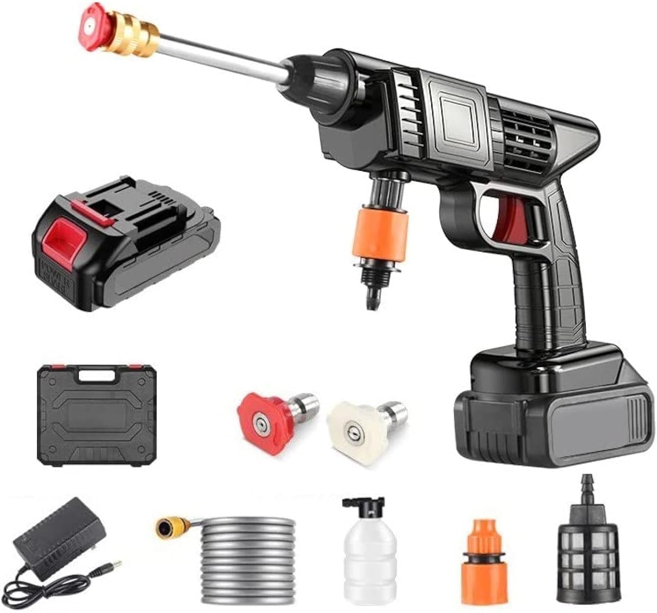 BHUMI Powerful Pressure Washer with 12000 mah Rechargeable Battery, Cordless High Pressure Washer Gun | Multi Cleaning Works Like Car & Bike Washing, Gardening & Home Cleaning Works-image-22