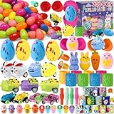 PECHOI 200 Pcs Bulk Prefilled Easter Eggs with Toys Filled Easter Eggs for Kids Stuffed Easter Eggs for Easter Egg Hunt, Basket Stuffing, Classroom Prizes & Party Favors