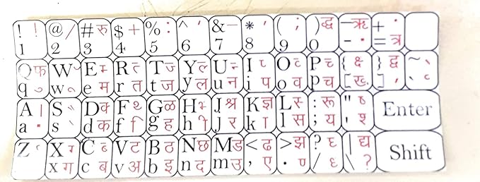Onlinesalescantt Set of 3 Hindi English Typing Sticker for Key Board for Desktop Laptop Old Typing Machines Electronic Typewriter Keyboard Sticker Compatible for kundli krutidev and Many More Fonts