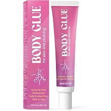 Body Glue for Clothes & Skin, Clear Body Adhesive, Strong Fashion Glue, Sweat Resistant, Water Wash Off For Dancers, Socks, Leotards, Bras, Wigs, Costumes, Hold All-Day 30 ML