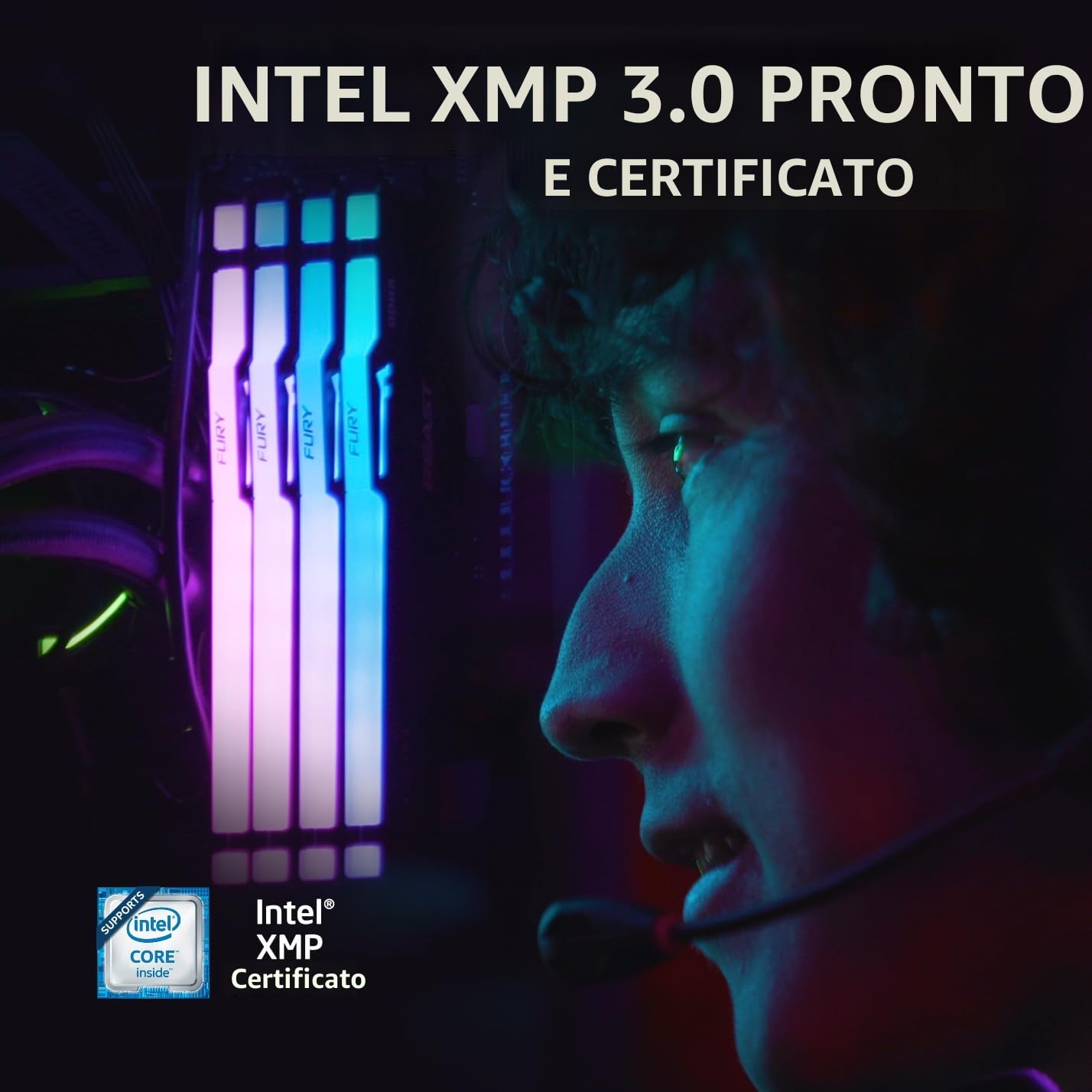 Kingston FURY Beast Nero RGB 16GB 6400MT/s DDR5 CL32 DIMM Memoria Gaming per Computer Fissi Modulo Singolo AMD EXPO/ Intel XMP - KF564C32BBEA-16