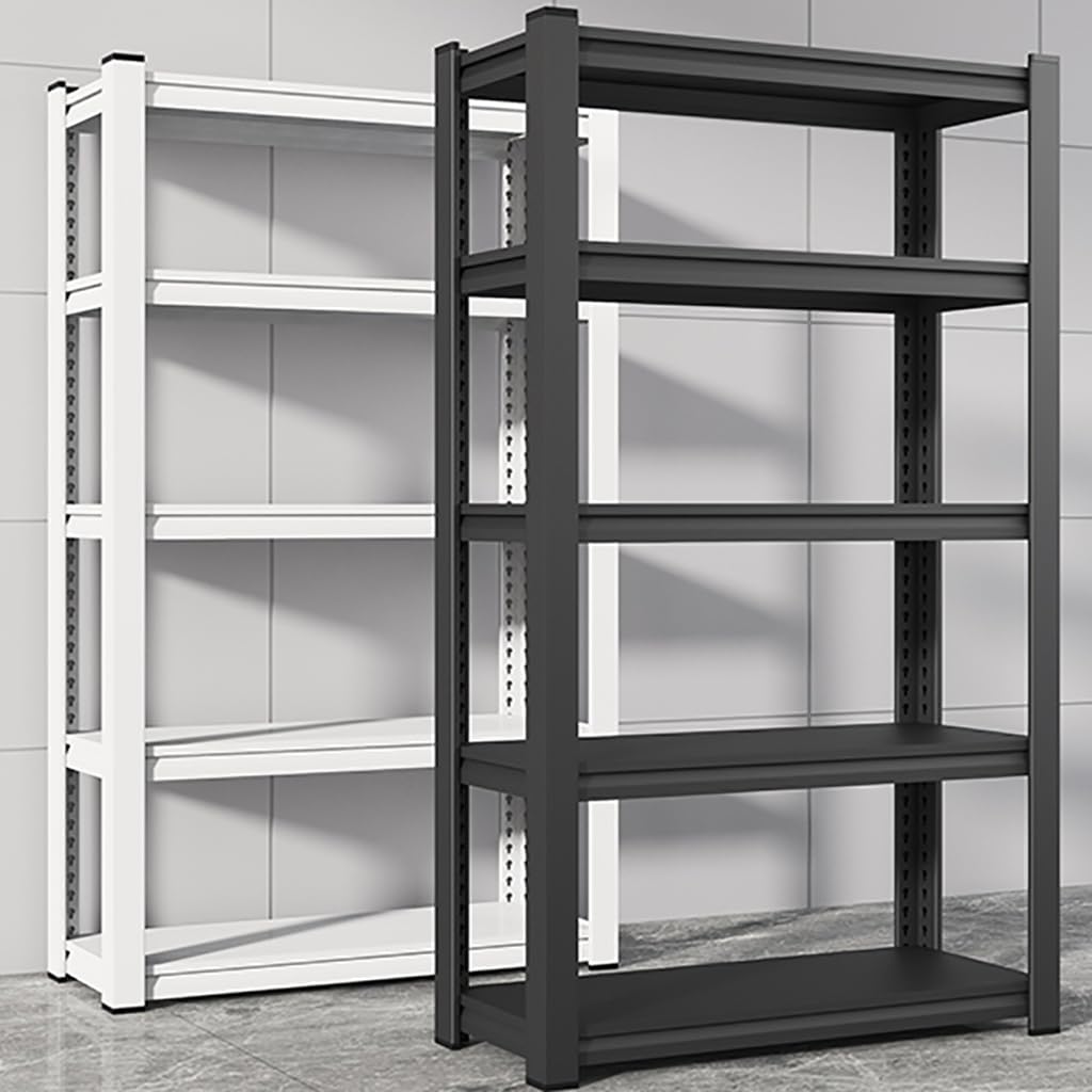 Scaffale da cucina a 5 ripiani in metallo resistente, autoportante, staccabile, per dispensa, design salvaspazio bianco (80 x 40 x 180 cm)