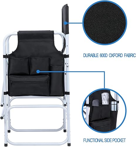 Miniatura 5 de Silla de maquillaje para artista de maquillaje de 41 pulgadas, silla alta de directores, silla portátil para artista de maquillaje, altura de barra,