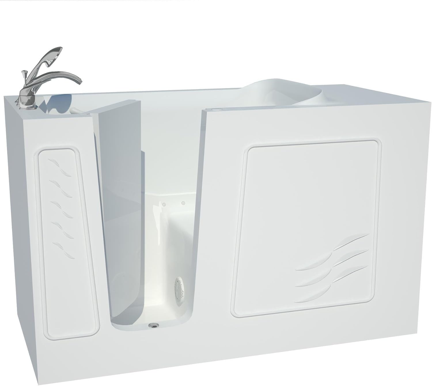 Spa World Venzi Vzb3060lwa Artisan Rectangular Air Jetted Walk-In Bathtub, 30x60, Left Drain, White