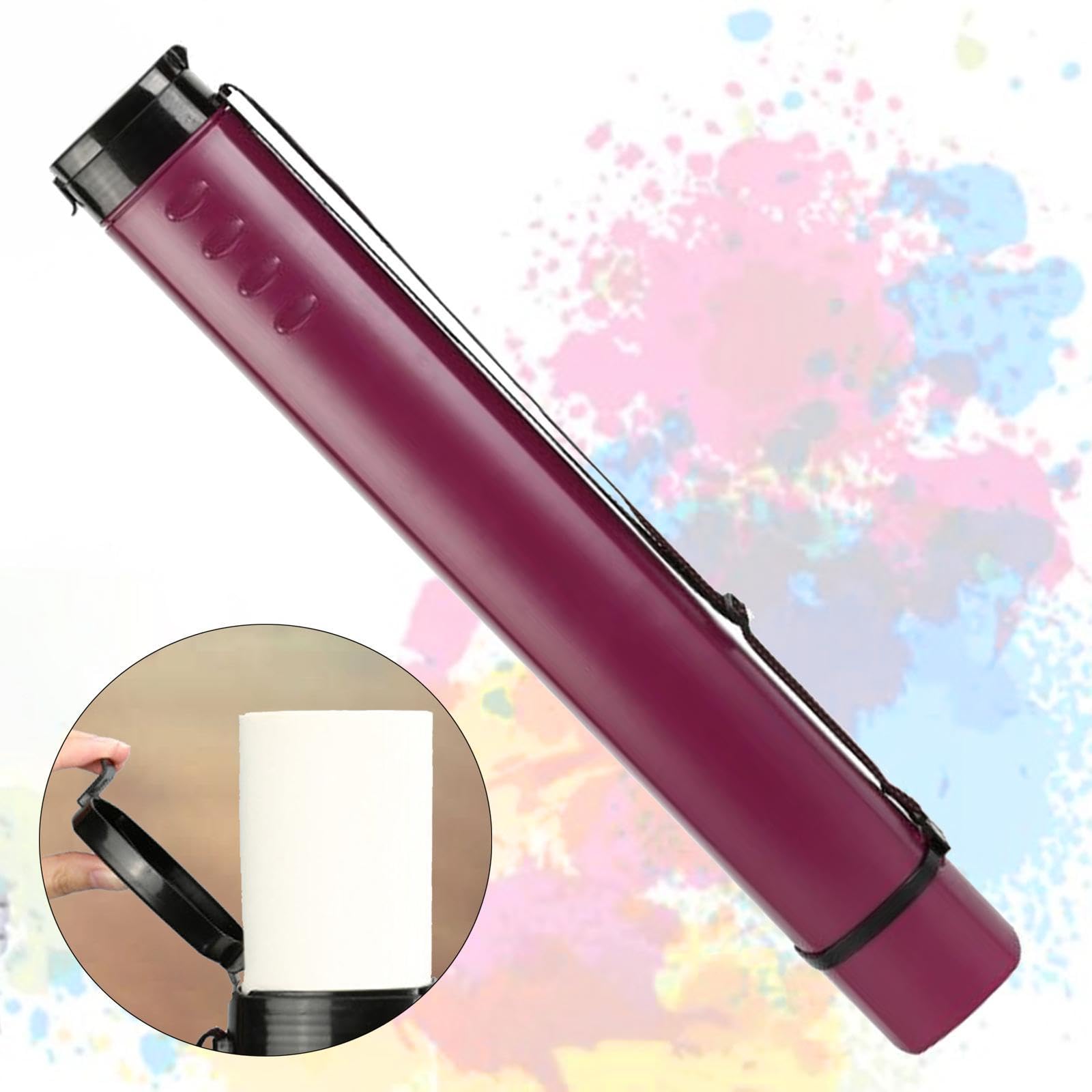 Generic Tube à Affiches Extensible, Porte-rouleau, étui de Transport, Multifonctionnel, 62 à 105 Cm, Porte-documents Télescopique, Tube à Dessin, Violet Foncé