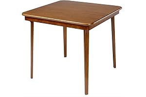 Meco STAKMORE Straight Edge Folding Card Table Fruitwood Finish, 32 in x...