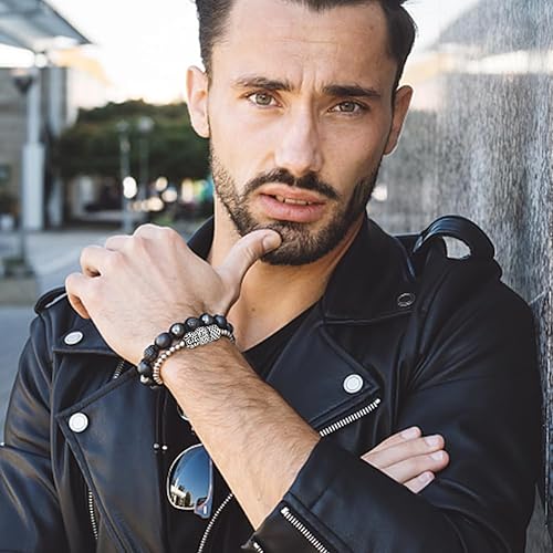 Miniatura 10 de UNICRAFTALE 6 cuentas europeas de acero inoxidable de 3 estilos, cuentas de agujero grande, cuentas espaciadoras, cuentas de columna con estampado