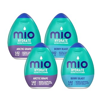 MiO Sport Water Enhancer Duo for Electrolytes, Hydration and Sugar Free Drink Mixing, Naturally Flavored Water Drops, Arctic Grape and Berry Blast, 1.62 Fluid Ounce Variety Pack