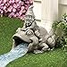 APC Goods Cute and Playful Gnome Riding Frog Downspout Outdoor Extension Decoration