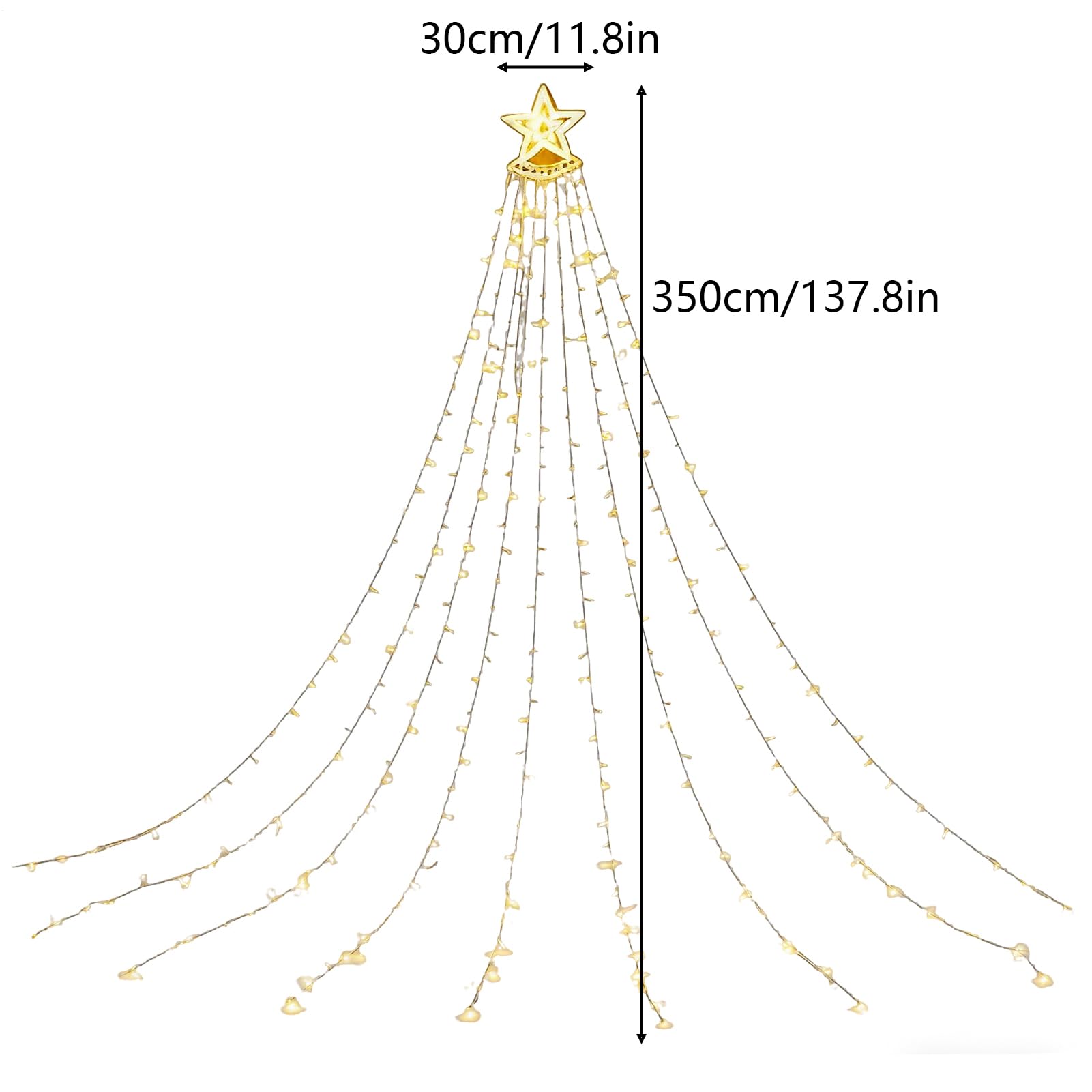 Genérico Luces Navideñas Solares Iluminación Ambiental Estrella Multimodo | Decoración de Exterior con Energía Solar Para Decorar Jardín Césped Sendero Patio Porche Salón Y