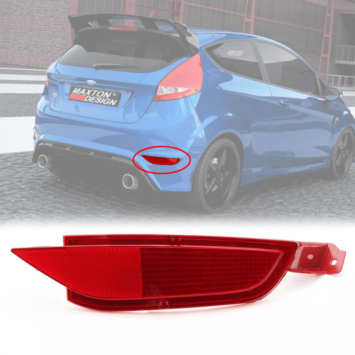 Riflettore riflettore paraurti destro compatibile con Ford Fiesta Focus C-Max 1552730 1513163 8A6117A849AA