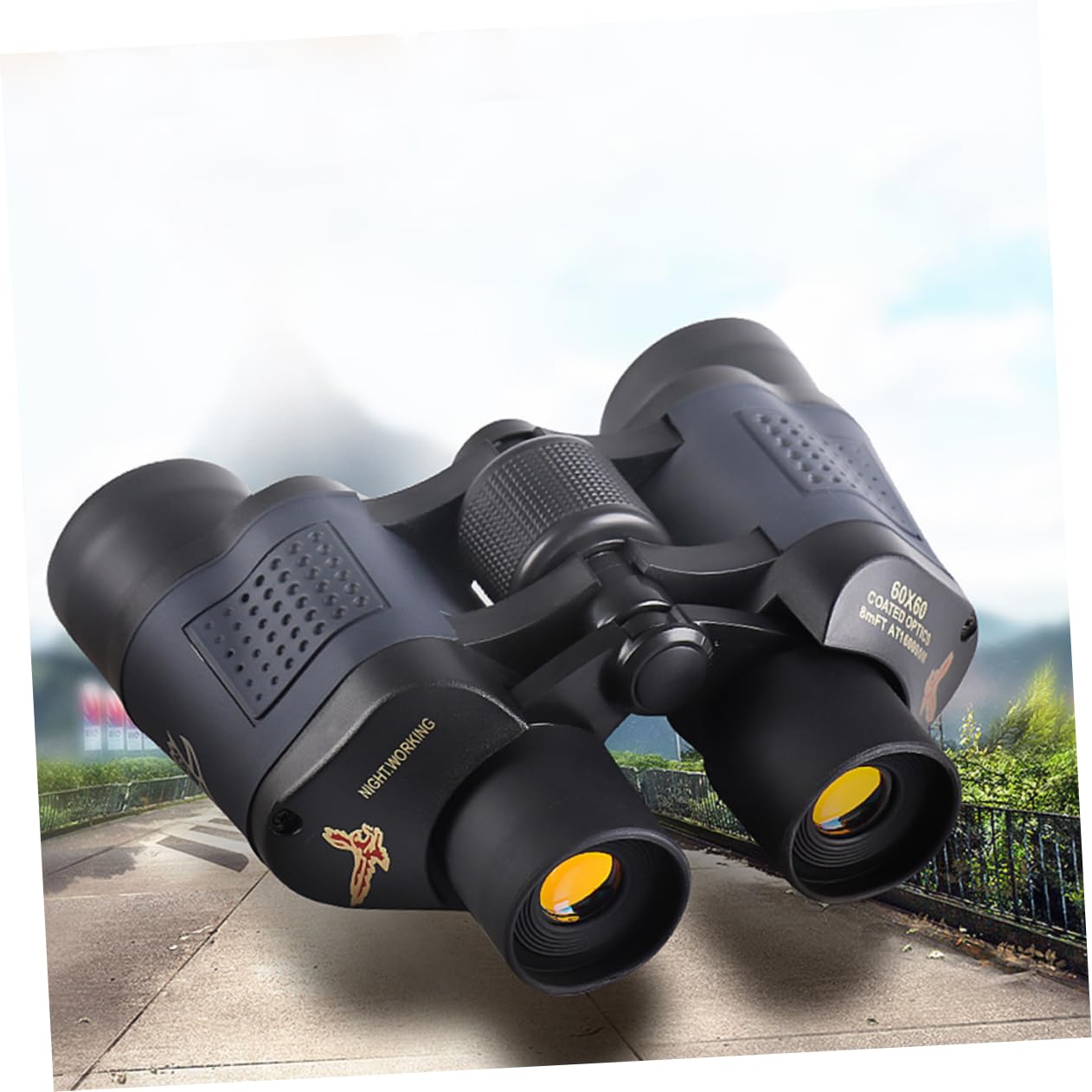Binocolo 60x60 ad Alta Definizione Nero con Coordinate di Misurazione