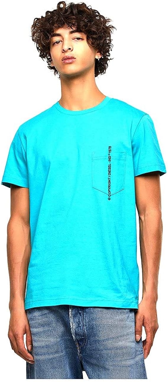 Amazon ディーゼル Diesel メンズ Tシャツ ポケt コピーライト ロゴ 半袖 クルーネック エンブロイダリー 00sasj0aaxj Tシャツ カットソー 通販