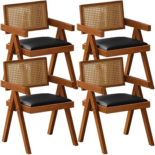 Miniatura 34 de YVYKFZD Juego de sillas de comedor de ratán, sillas de comedor de madera, sillas de cocina con respaldo tejido, sillón tapizado, silla auxiliar