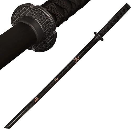 kljhld Martial Arts Training Sword Katana Sword Practice Sword Black Carved Dragon Log Color 39 inches