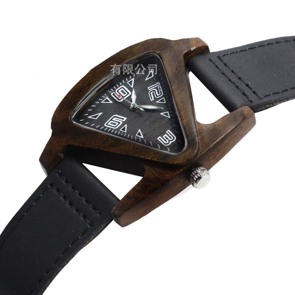 Orologio Uomo In Legno Naturale – Quadrante Rettangolare, Marrone E Nero, Movimento Quarzo - 2