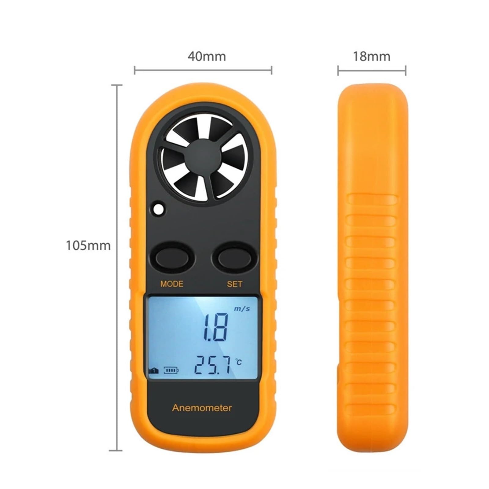 Anemómetro digital GM816, medidor de velocidad del viento, caudal y temperatura con retroiluminación LCD.