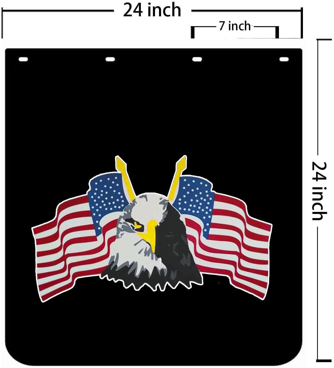 Semi Truck Mud Flaps 24"x24" Mud Flaps for Semi Trucks Trailer Tractor Heavy-Duty Polymer Semi Mud Flaps Easy Installation Black Universal Truck Mud Flaps 2PCS (24MFBK-XEG)
