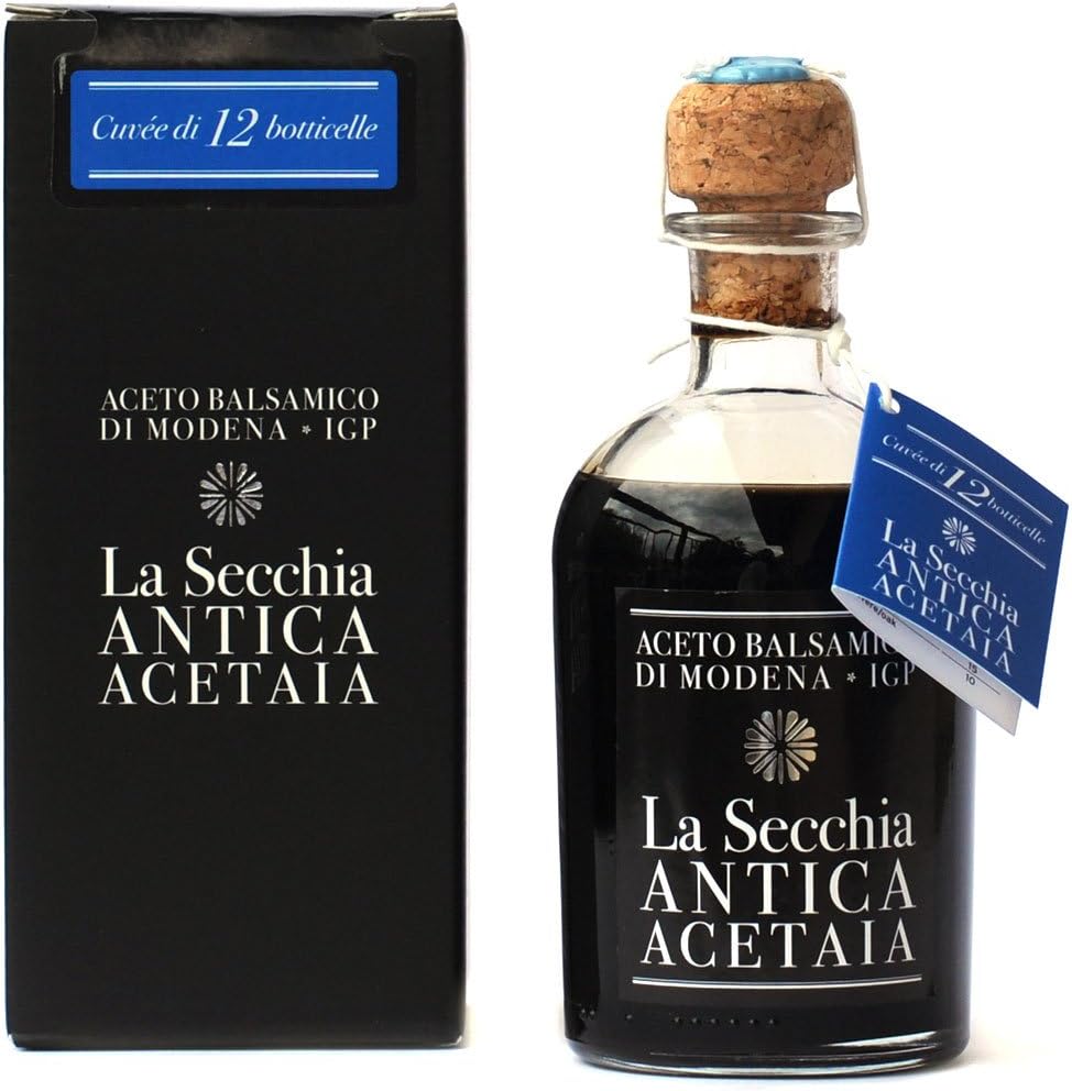 Balsamic Vinegar from Modena Aged in 12 Barrels I.G.P. Certfied by La Secchia 250ml - Italian Gourmet Del