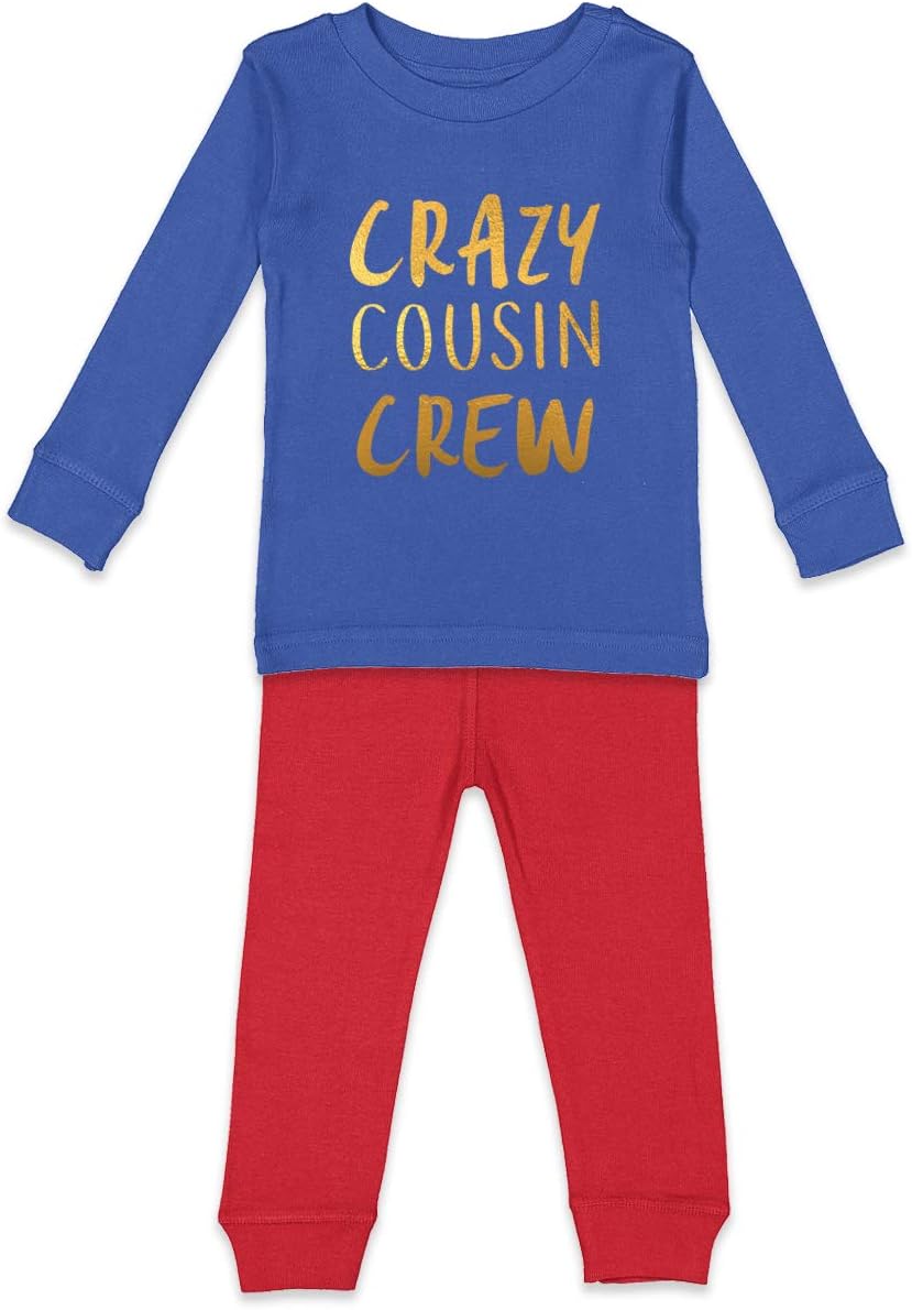 Gold Foil Crazy Cousin Crew - Cute Fun Kids Shirt & Pants Set