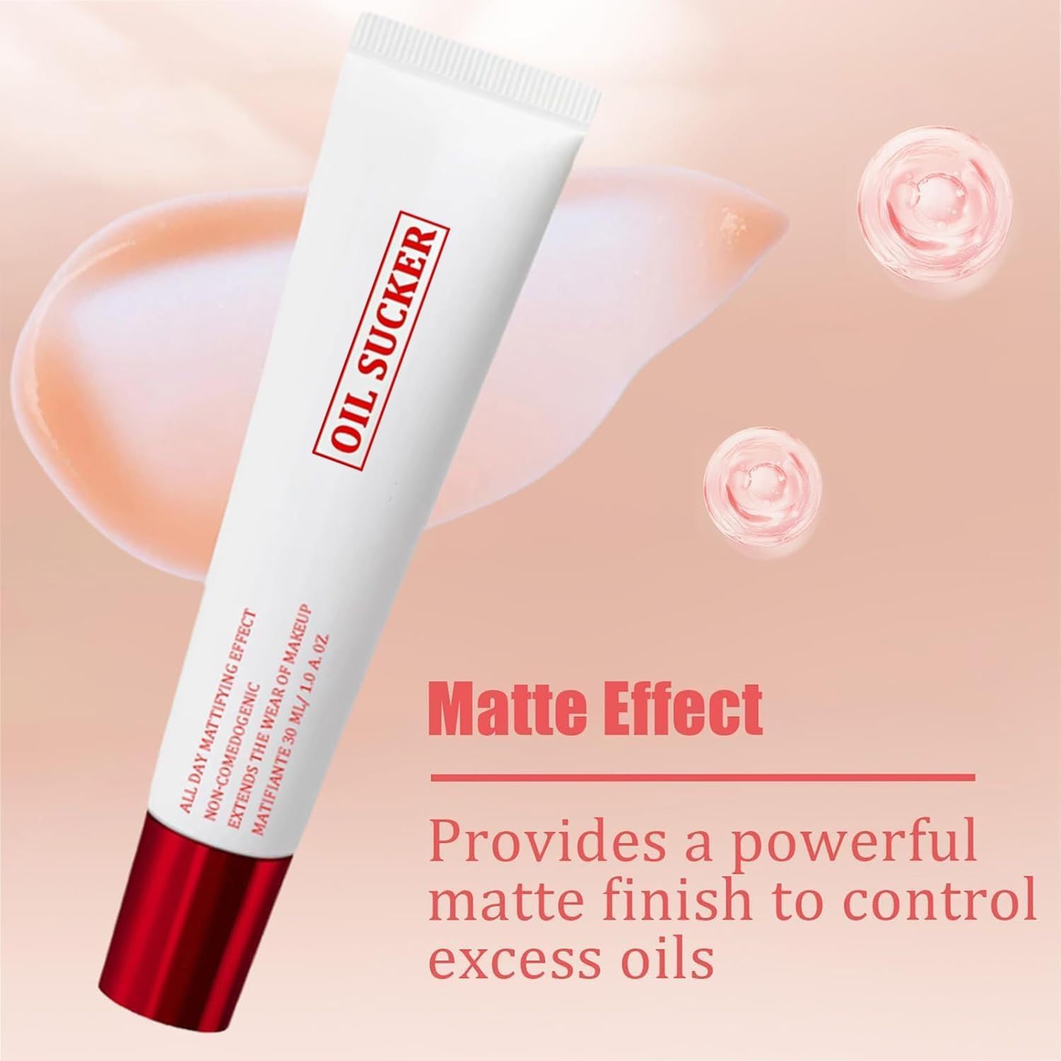 Nuovo Oil Sucker, Primer Opaco Impermeabile e Anti-Sudore, Primer alcalino opacizzante Estremo Upgrade, Primer Opaco rassodante Naturale, Adatto a Tutti i Tipi di Pelle