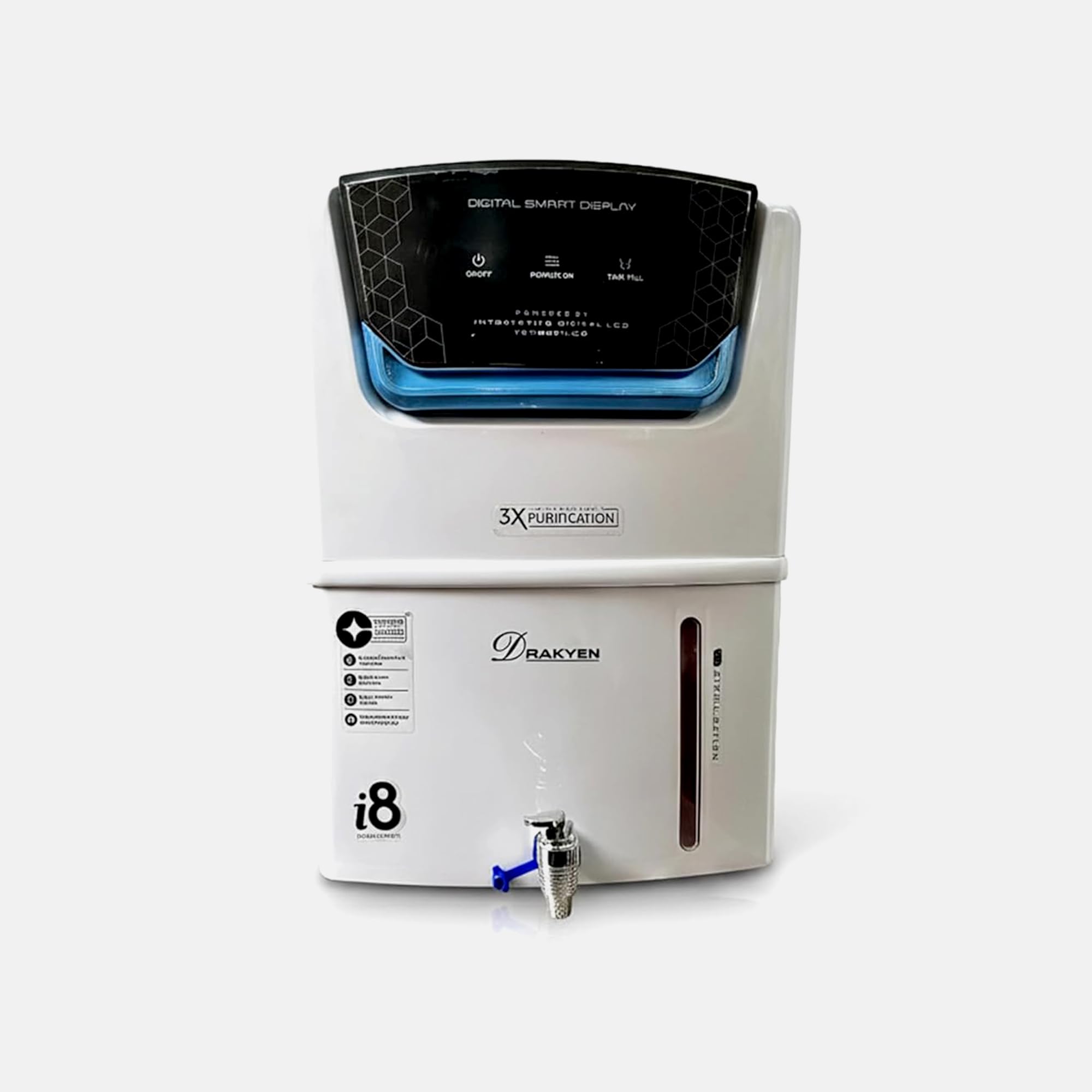 i8 Automatic RO Water Purifier with Smart Display | RO+UV+UF+TDS+Zinc+Copper+Alkaline Advanced With Active Copper Technology | 3X Multi-Stage Purification | 12L Storage | White+Blue-image-23