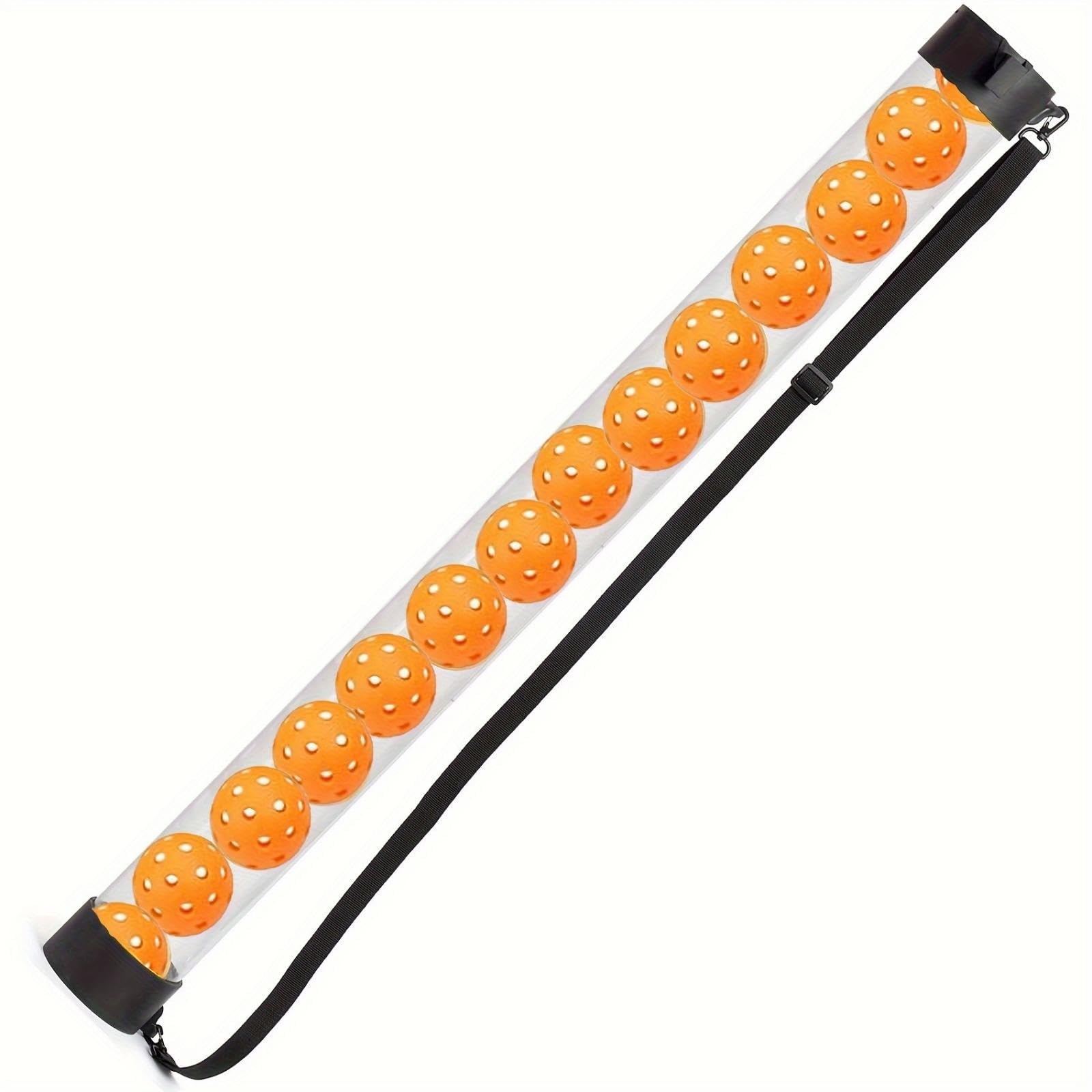 Pickleball Pickup Tube Ergonomic Design Pickleball Retriever with Shoulder Strap Portable Athletic Gear for Coaches, Training Workouts Orange PC Tube-picture-22