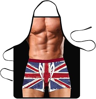 MasterChef fartuch na grilla dla mężczyzn zabawny fartuch z nadrukiem mięśni wodoodporny fartuch do gotowania grilla