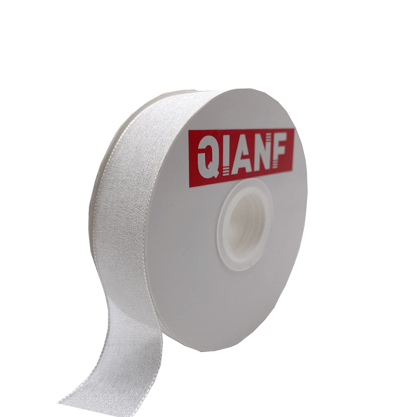 QIANF 1 1/2 Inch Organza Ribbon Shimmer Sheer Ribbon 25 Yards Tulle Ribbon for Gift Wrappping Wedding Birthday Christmas Decoration Art Craft, White