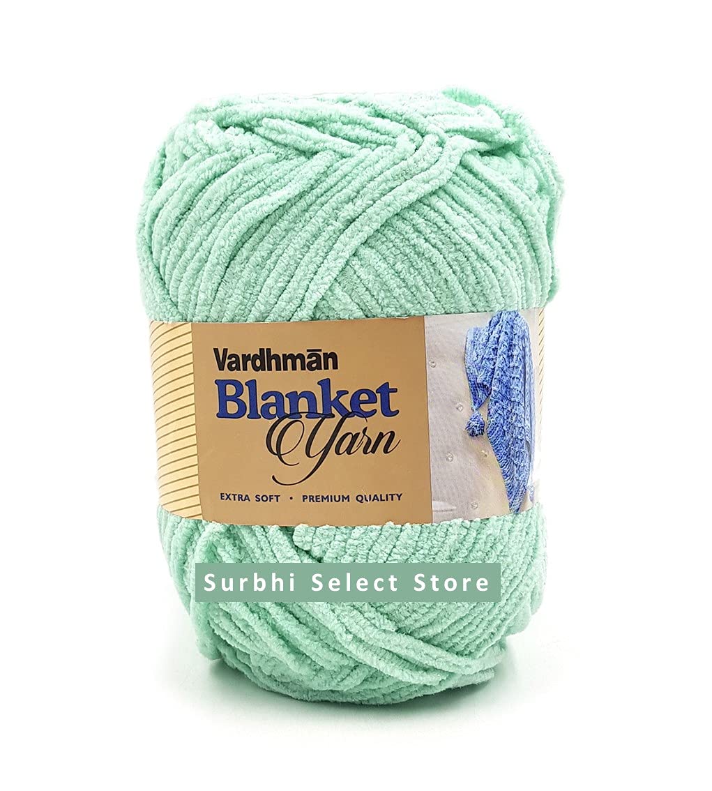 Vardhman Blanket Yarn Supersoft Knitting Wool, White Blue Multi Color
