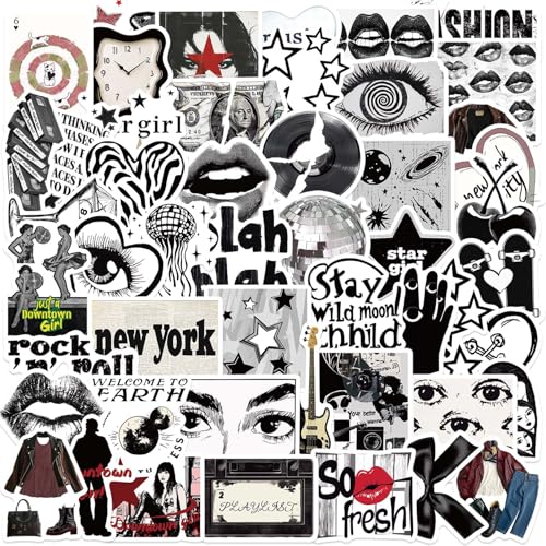 Aesthetic Downtown Girls Stickers Pack Trendy Y2K Stickers Black