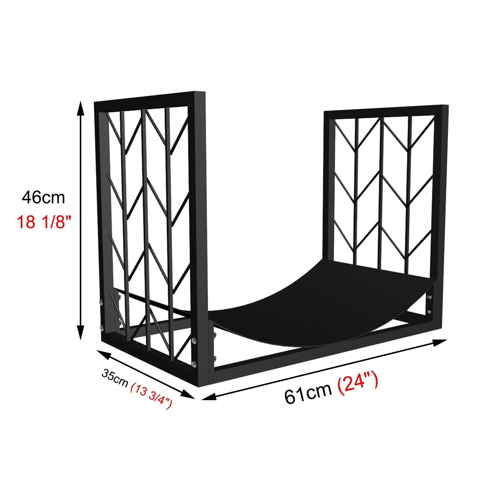 Iron Art - Portalegna per caminetti, stufe e bracieri, robusto cestino in legno per una facile conservazione e organizzazione per uso interno ed esterno, struttura in metallo resistente per una