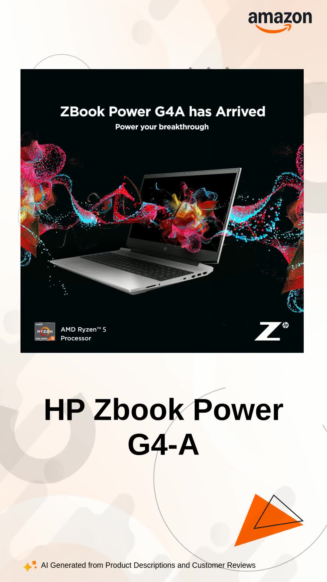 HP Zbook Power G4-A 15.6(39.6 cm) FHD Display Creator Laptop/AMD