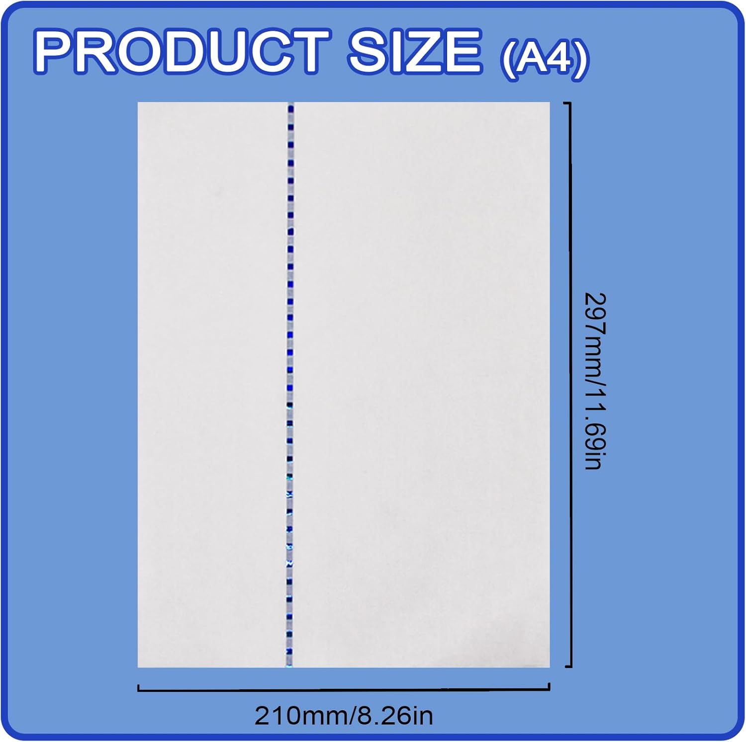 A4 Specialty Paper Security Thread Paper 75% Cotton and 25% Linen Embedded Color Changed Green to Blue Line Document Certificate - Uninterrupted Security Thread
