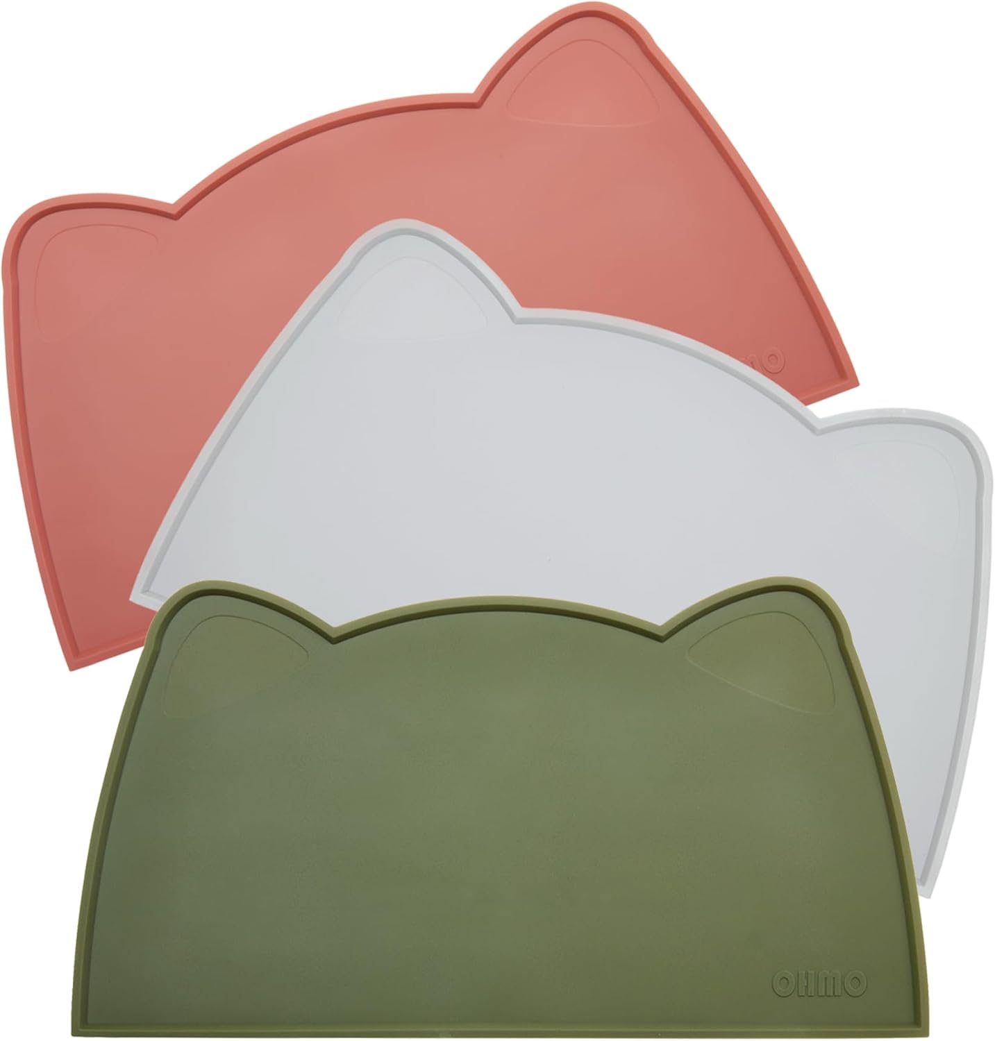 OHMO Cat Food Mat, Silicone Waterproof Dog Food Mat, NonSkid Spill